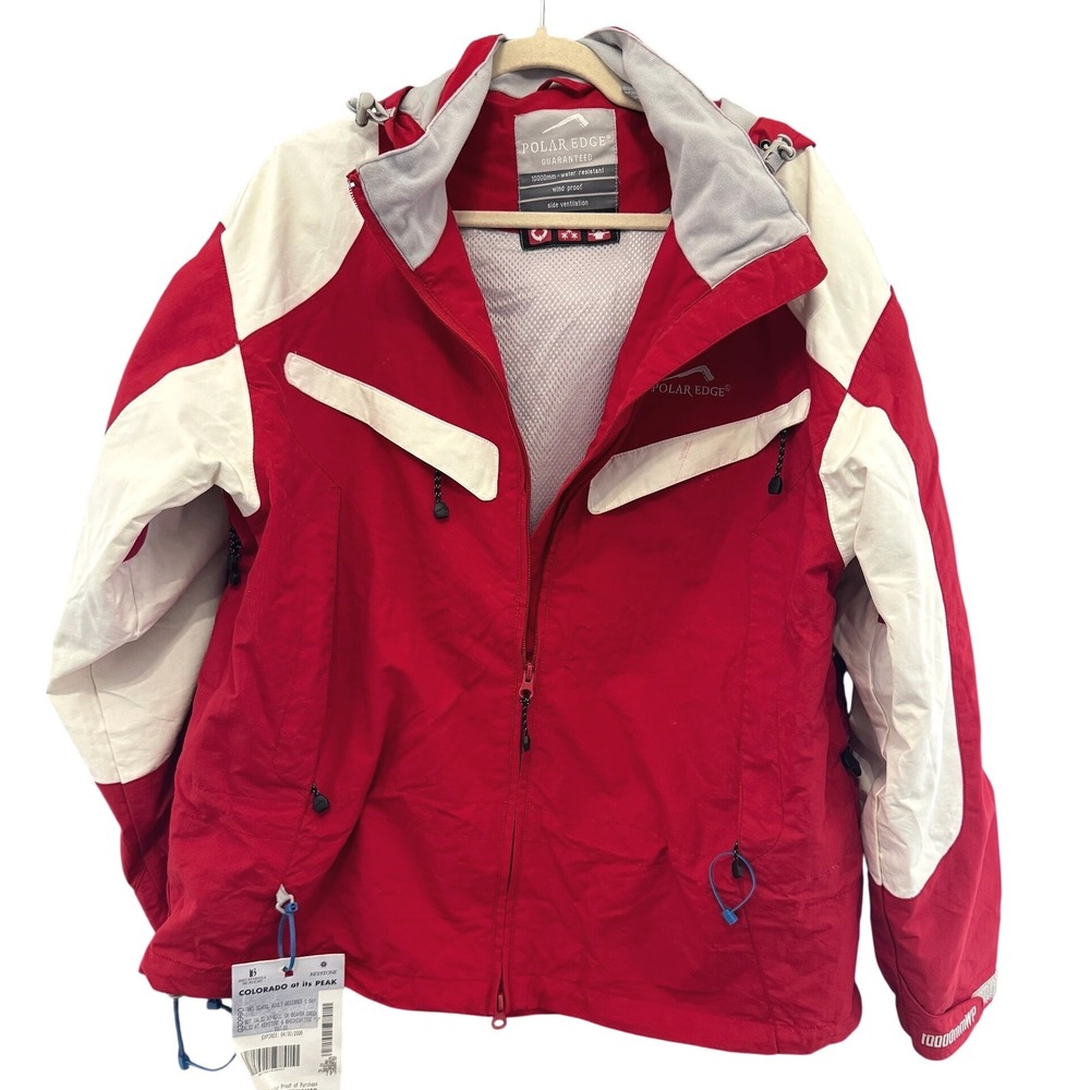 Retro Polar Edge Ski Jacket Women's XL Hooded Water-Resistant Gorpcore
